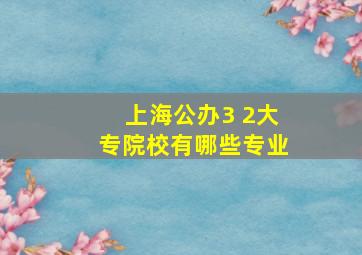 上海公办3 2大专院校有哪些专业